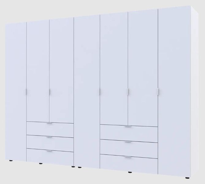 Розпашна Шафа для одягу Doros Гелар комплект Білий 3+4 ДСП 271,2х49,5х203,4 (42002120) 42002120 фото
