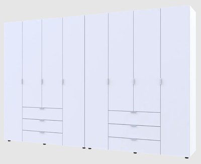 Розпашна Шафа для одягу Doros Гелар комплект Білий 4+4 ДСП 310х49,5х203,4 (42002121) 42002121 фото