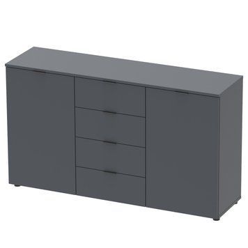 Комод Doros Рон 5 Графіт 2 фасади 4 шухляди 140х38х81 (44900235) 44900235 фото