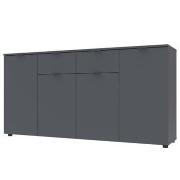 Комод Doros Рон 7 Графіт 4 фасади 2 шухляди 160х38х81 (44900236) 44900236 фото