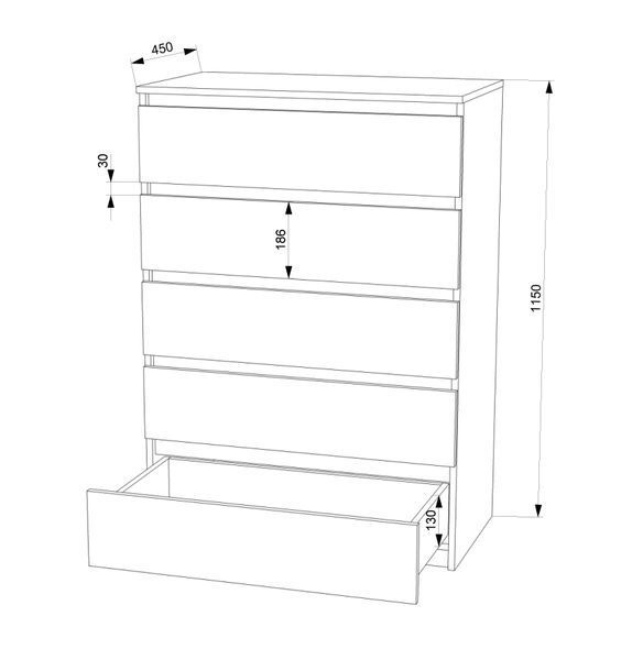 Комод FLASHNIKA 11 (ДСП) (600мм x 450мм x 1245мм) 15258_38704 фото