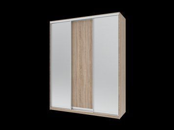 Шафа купе Doros Сіті Лайт Дуб Cонома 1 ДСП / 2 Дзеркала 180х60х225 (44900030) 44900030 фото