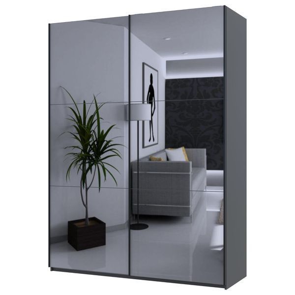 Шафа купе Doros G-Caiser Графіт 2 Дзеркала 180х60х240 (42005012) 42005012 фото