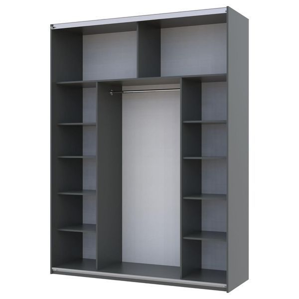 Шафа купе Doros G-Caiser Антрацит/Дуб Евок 2 ДСП / 3 частини 180х60х240 (42005865) 42005865 фото