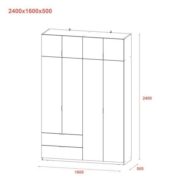 Розпашна Шафа для одягу Doros Лукас Дуб Сонома 160х50х240 (80737730) 80737730 фото