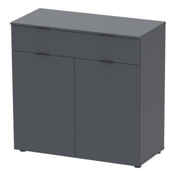 Комод Doros Рон 2 2 фасади 1 шухляда Графіт 80х38х100 (41516004) 41516004 фото