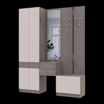 Передпокій Doros Сола Канноло/Кашемір ДСП / дзеркало 165х40х215 (42005231) 42005231 фото
