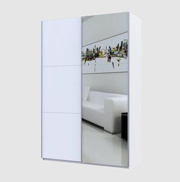 Шафа купе Doros G-Caiser Білий 1 ДСП / 1 Дзеркало / 3 частини 160х60х240 (42002103) 42002103 фото