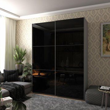 Шафа купе Doros G-Caiser Графіт 2 Скла / 3 частини 180х60х240 (42005016) 42005016 фото