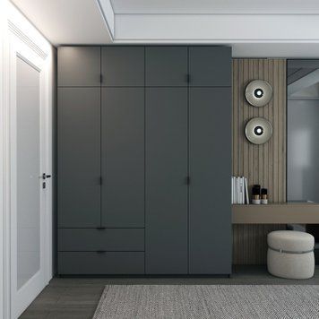 Розпашна Шафа для одягу Doros Лукас Графіт/Графіт 180х50х240 (80736288) 80736288 фото