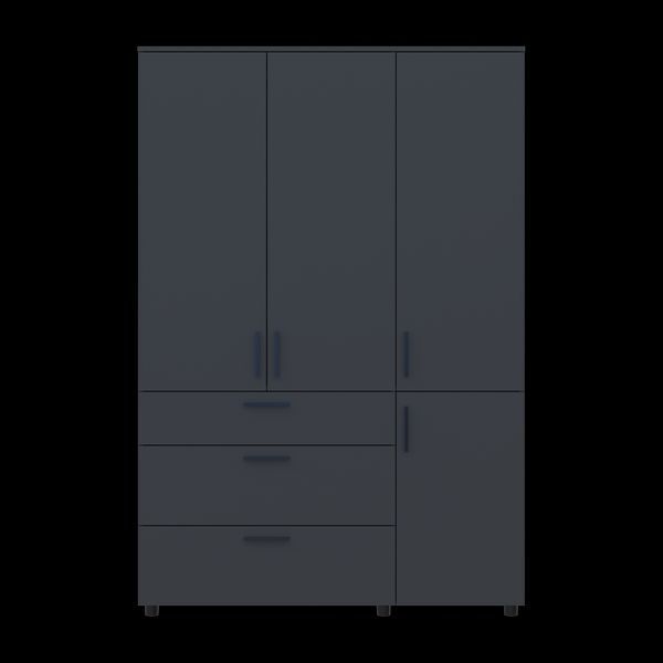 Шафа для одягу Doros Торн Антрацит 3 ДСП/3Ш (штанга) 135х51.6х200 (44900493) 44900493 фото