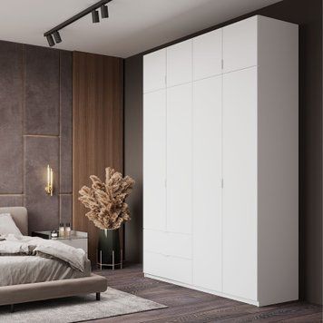 Розпашна Шафа для одягу Doros Лукас Білий 160х50х240 (80737067) 80737067 фото