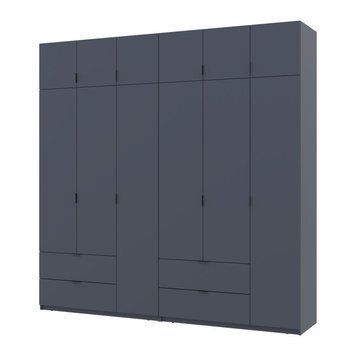 Розпашна Шафа для одягу Doros Лукас Графіт 3+3 ДСП 240х50х240 (42005109) 42005109 фото