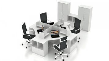 Комплект офісних меблів FLASHNIKA Simpl 13.1 (2500мм x 2500мм x 1446мм) 14524 фото