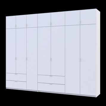 Розпашна Шафа для одягу Doros Лукас Білий 3+4 ДСП 300х50х240 (42005130) 42005130 фото